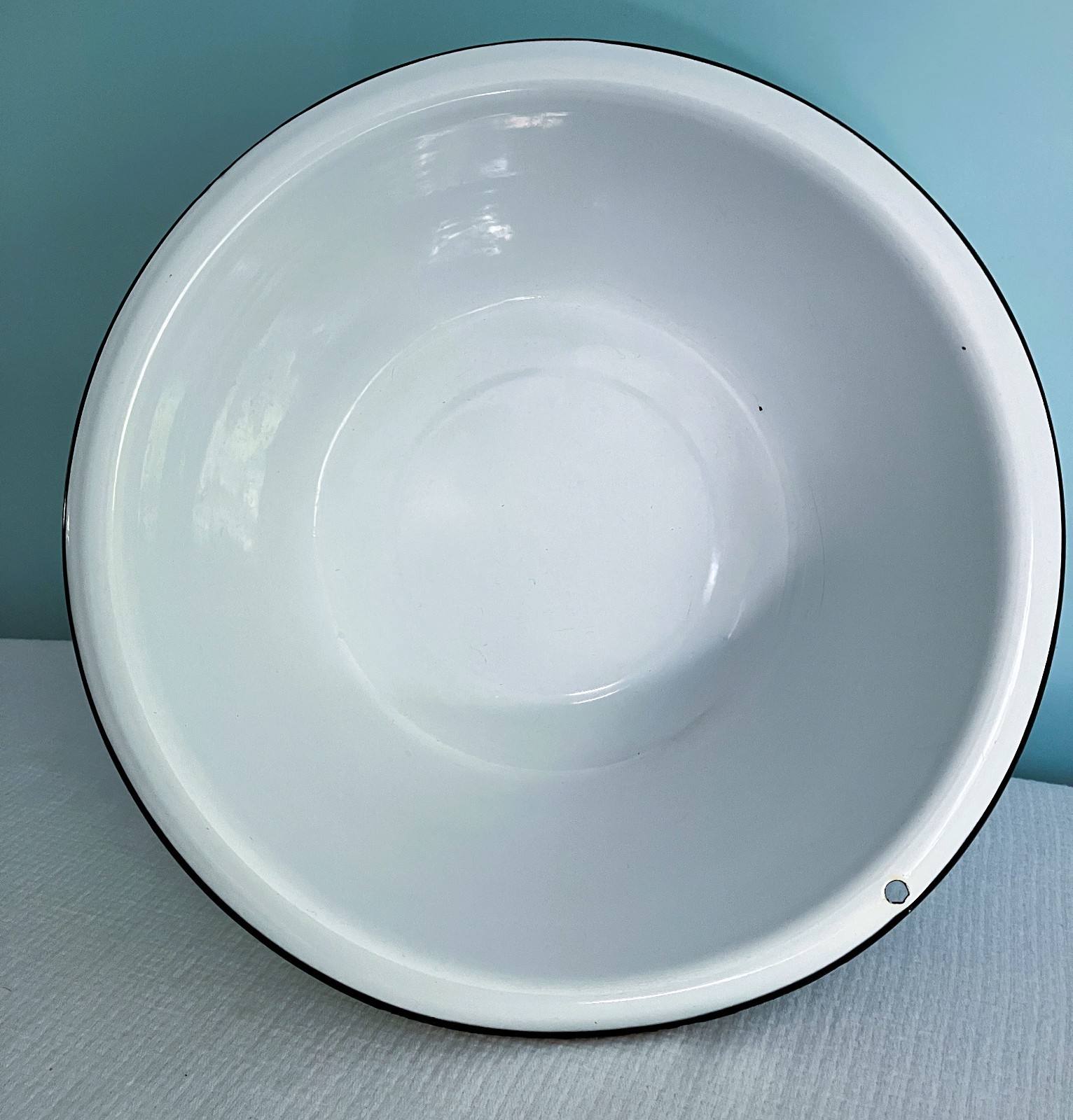 🔴 Enamelware Deep Wash Basin White 14.5\