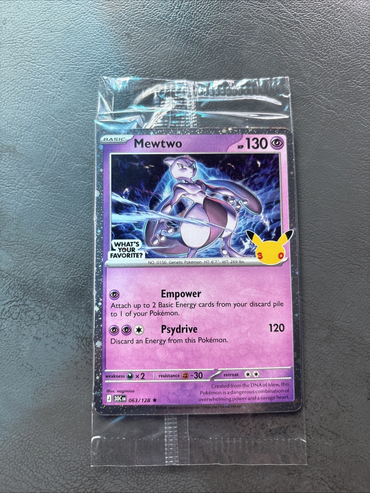 Pokémon Mewtwo 30th Celebration Promo Card Sealed