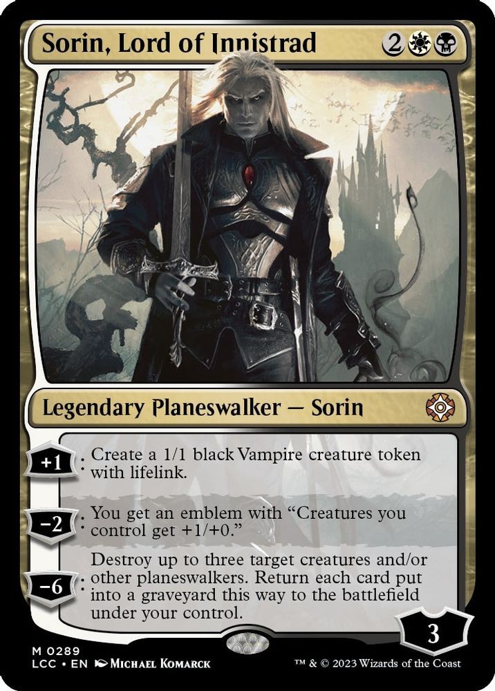 2023 Magic: The Gathering: LCC - Sorin Lord of Innistrad (#289, M, Near Mint)