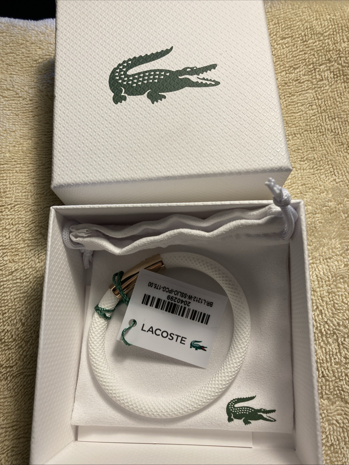 New Lacoste White Silicone Sport Bracelet