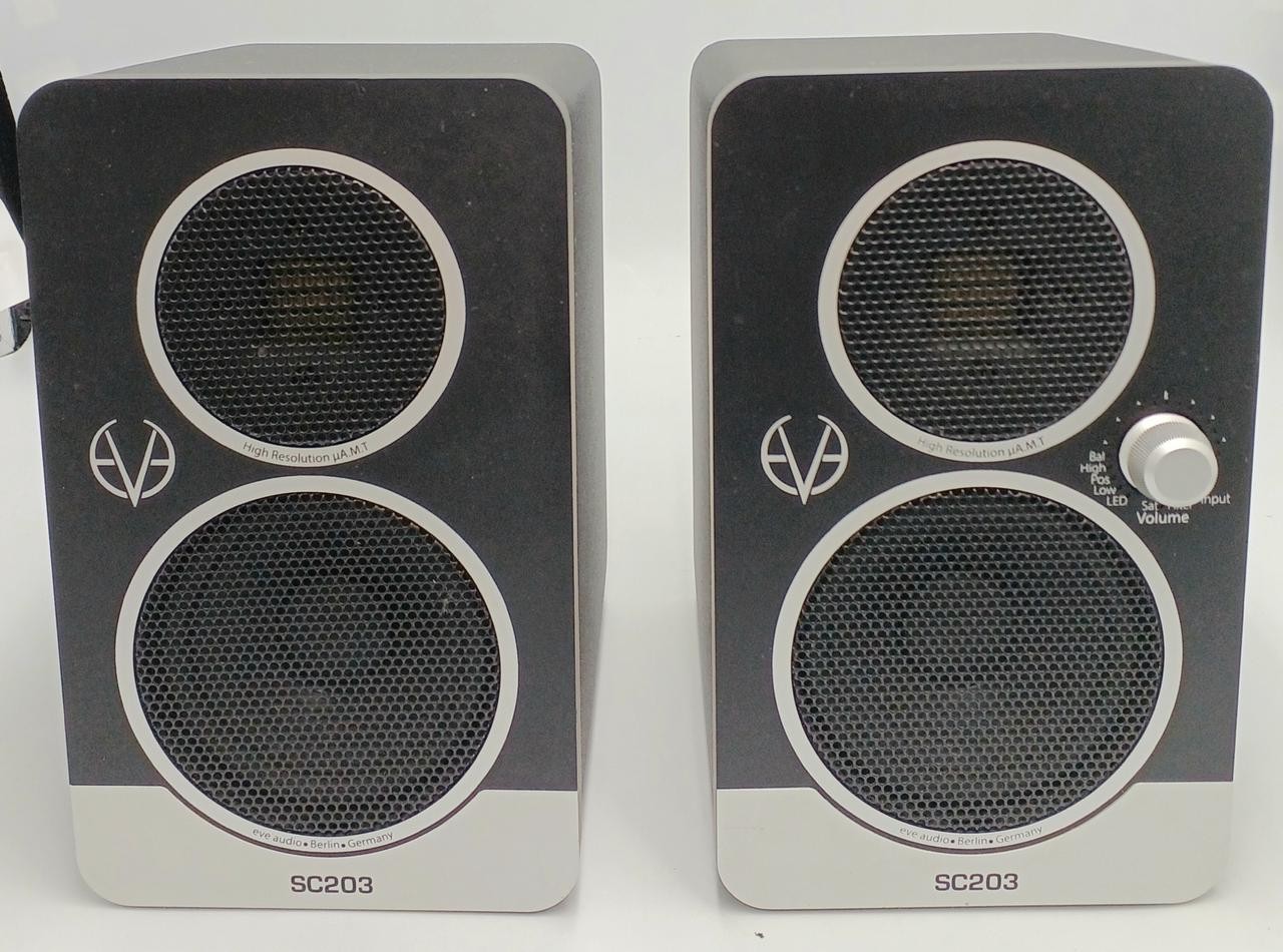 DDP EVE Audio SC203 Stereo Desktop Speaker Pair w/Accessories Tested TB01 2.5/PC