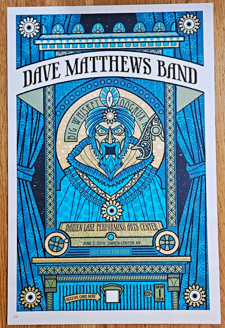 Dave Matthews Band Poster 06/02/10 Darien Lake NY 99/400