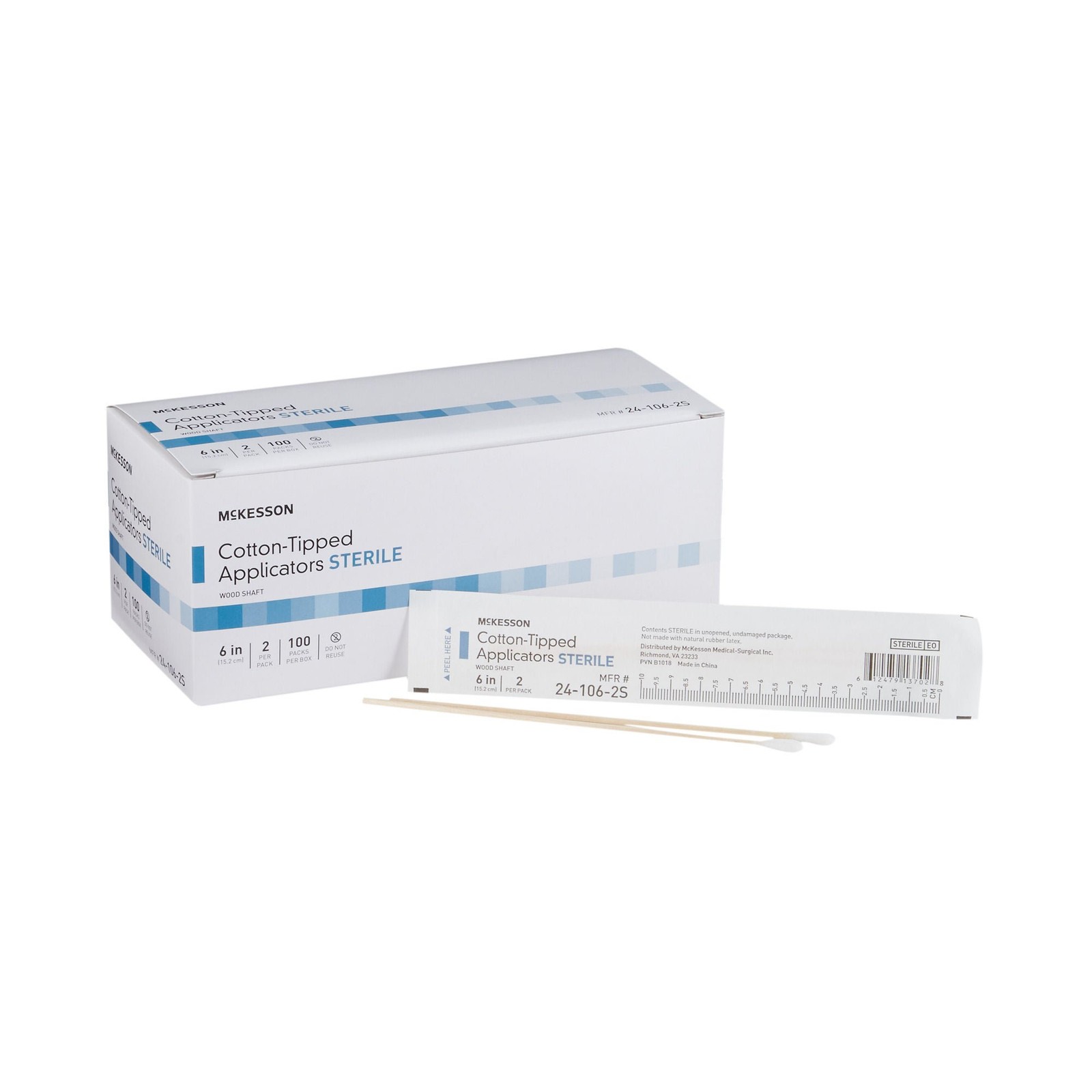 McKesson Sterile Swabstick 24-106-2S 2 Per Pack Box of 200 McKesson Sterile Swabstick 24-106-2S 2 Per Pack Box of 200