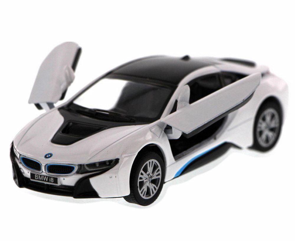 Kinsmart BMW i8 2 Door Coupe 1:36 Diecast Model Toy Car Pull Action New- WHITE