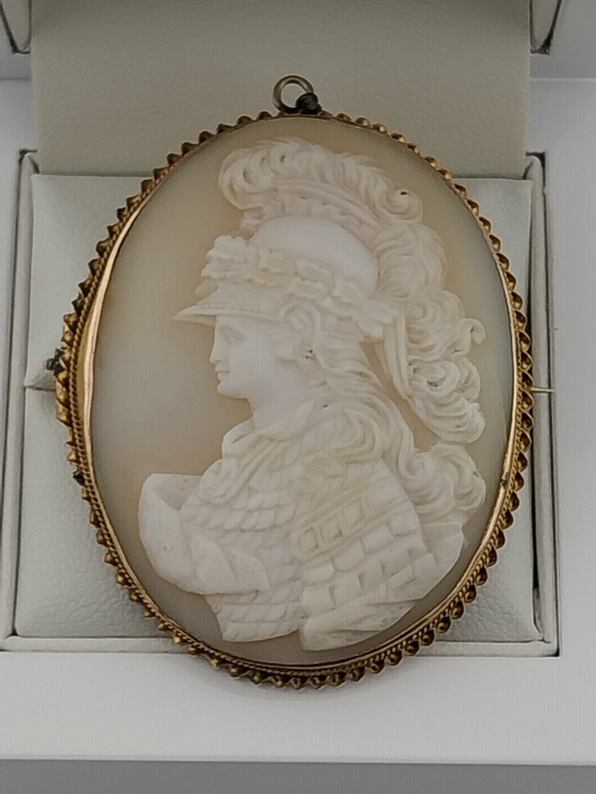 Vintage / Antique Hand-Carved Shell Cameo Brooch Pendant – Athena / Minerva
