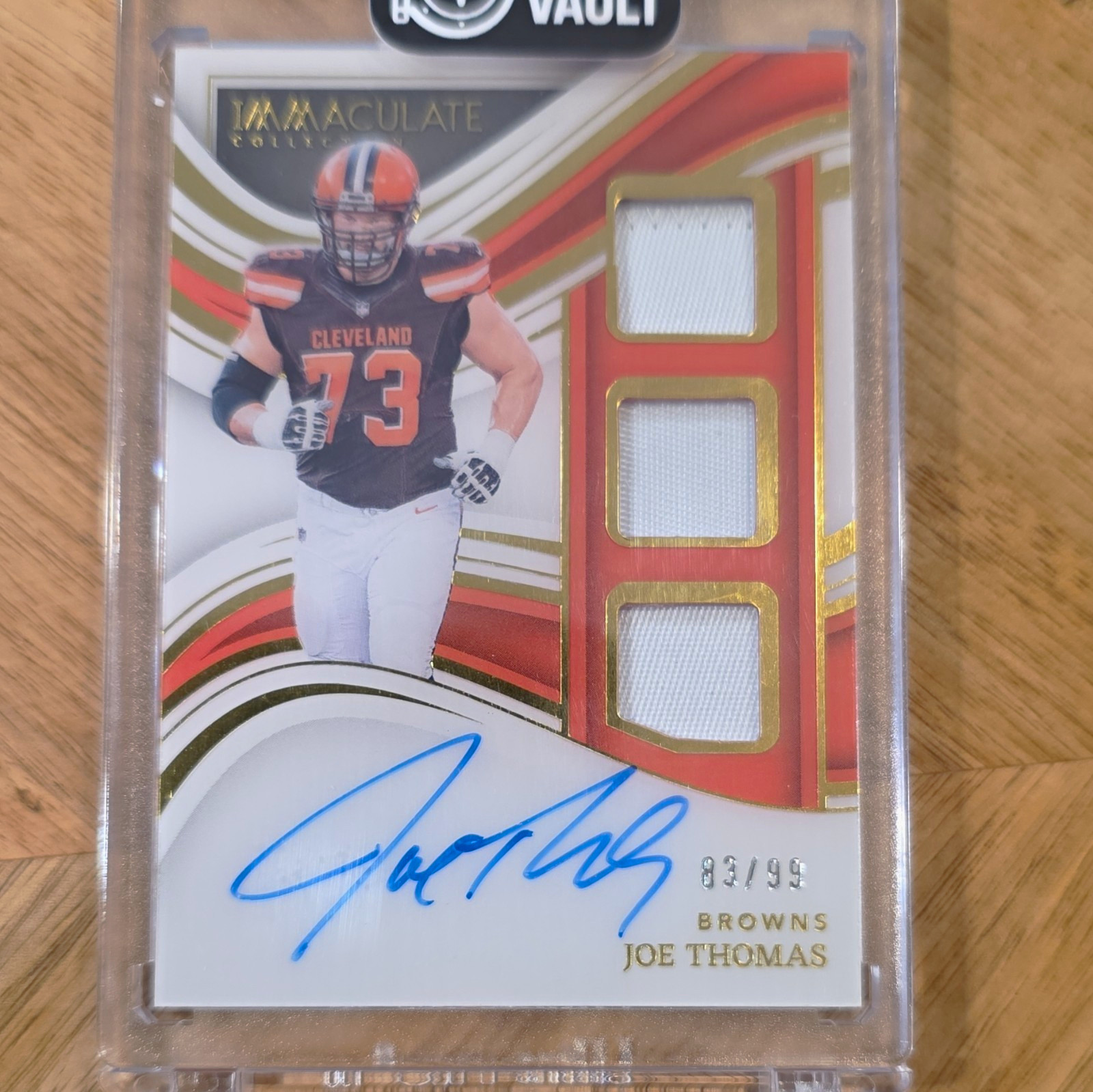 Panini 2023 Immaculate Joe Thomas Patch Auto PC-JTH 83/99 Browns