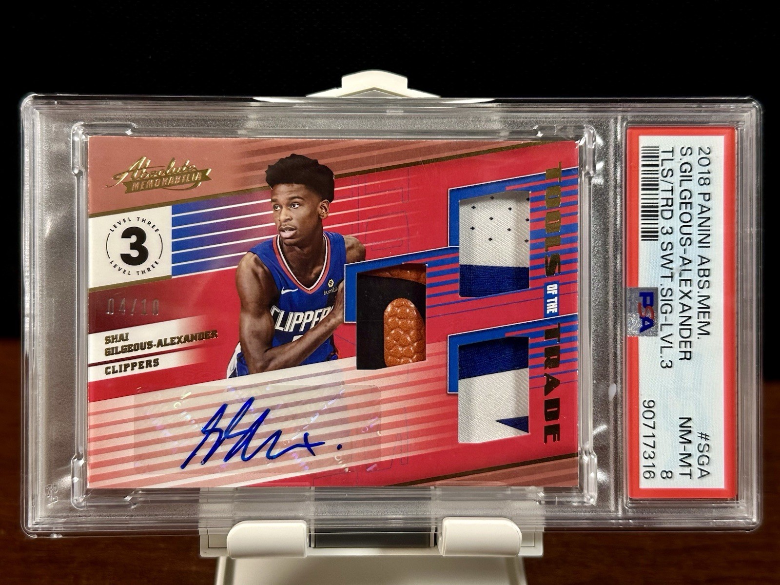 2018-19 Panini Absolute SGA Tools of the Trade Level 3 RPA /10 PSA 8 2018-19 Panini Absolute SGA Tools of the Trade Level 3 RPA /10 PSA 8