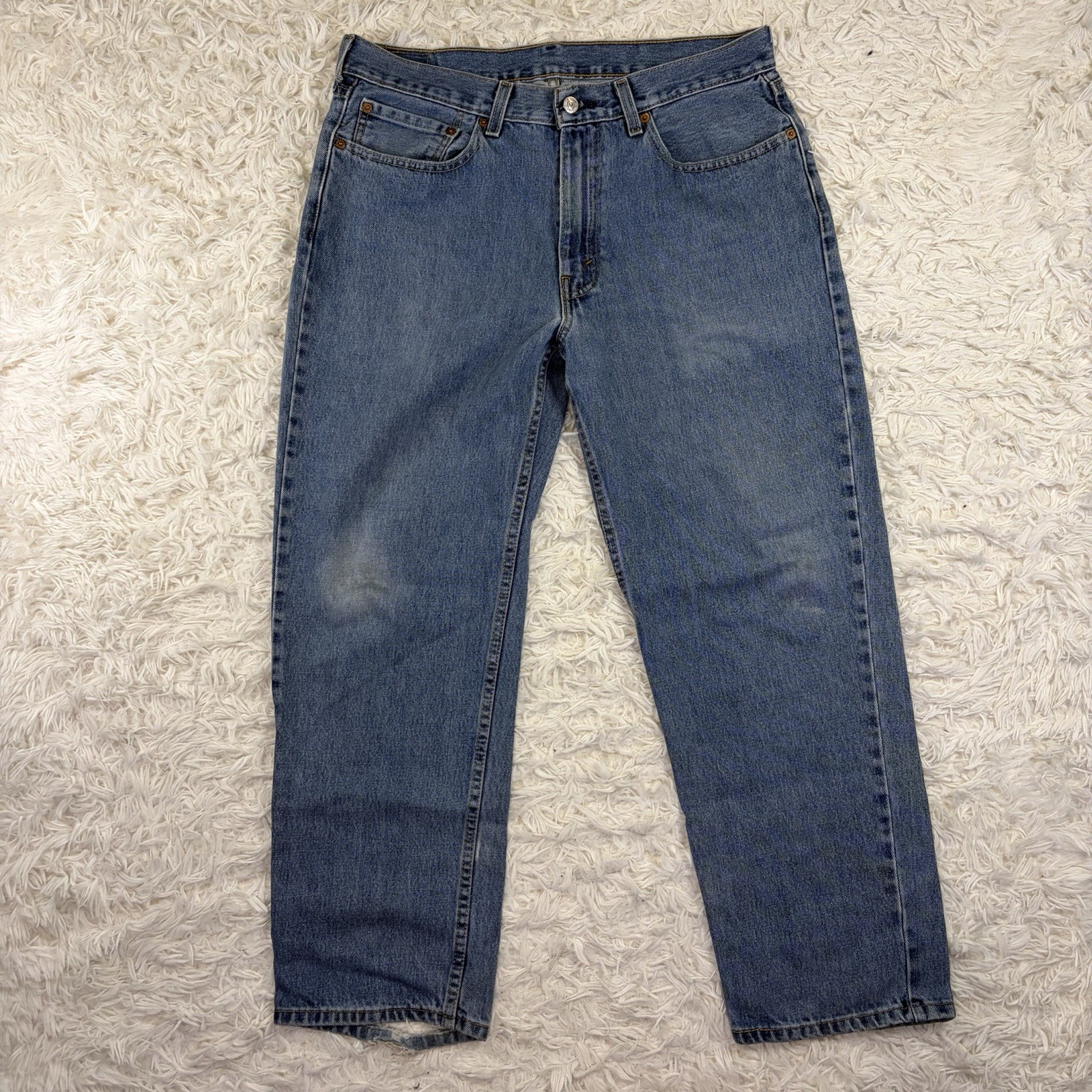 Levi\'s 500 Series Men\'s 550 Relaxed Tapered Blue Medium Wash Denim Jeans