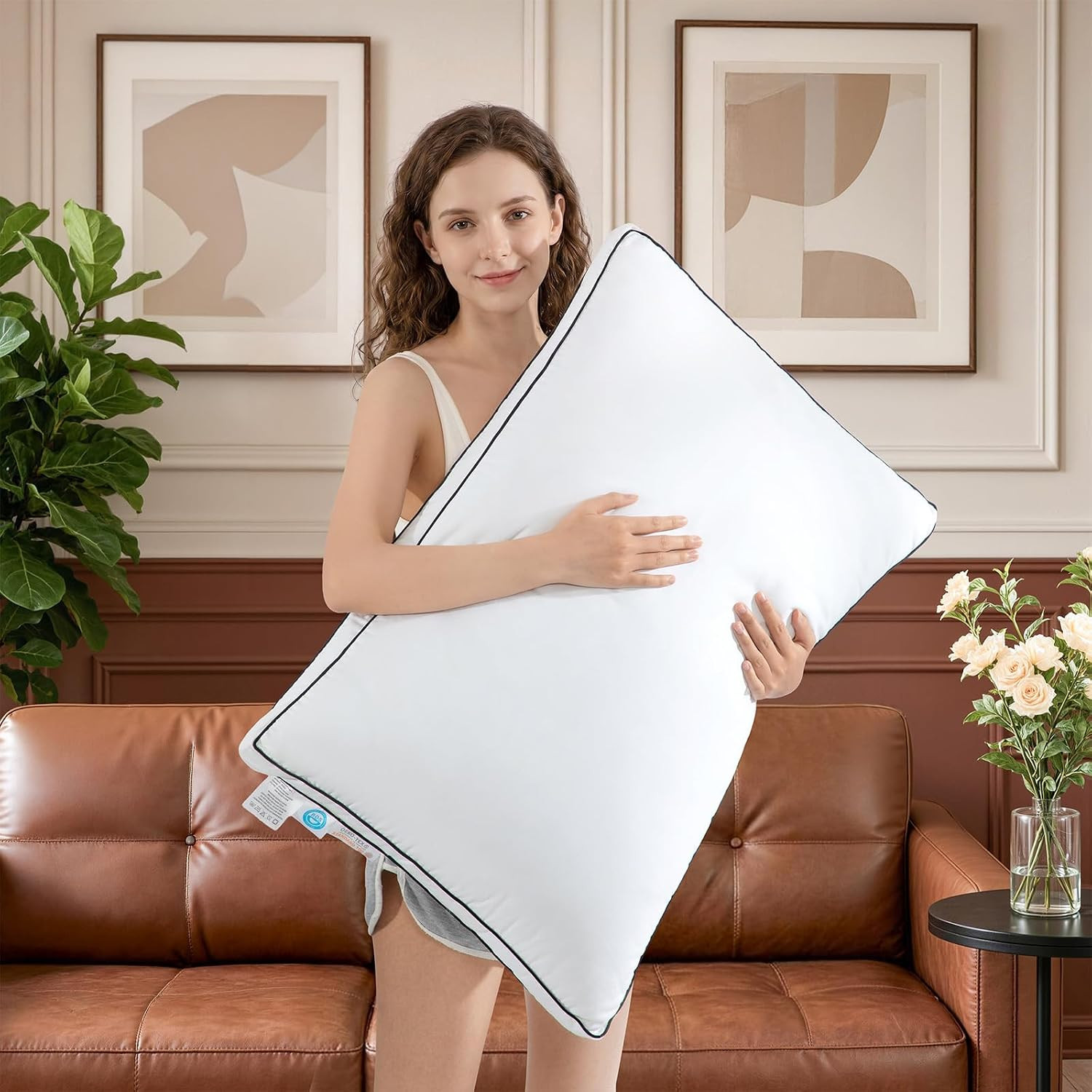 Canadian Luxury Goose down Pillow Standard Size Set of 2 (White, 20\