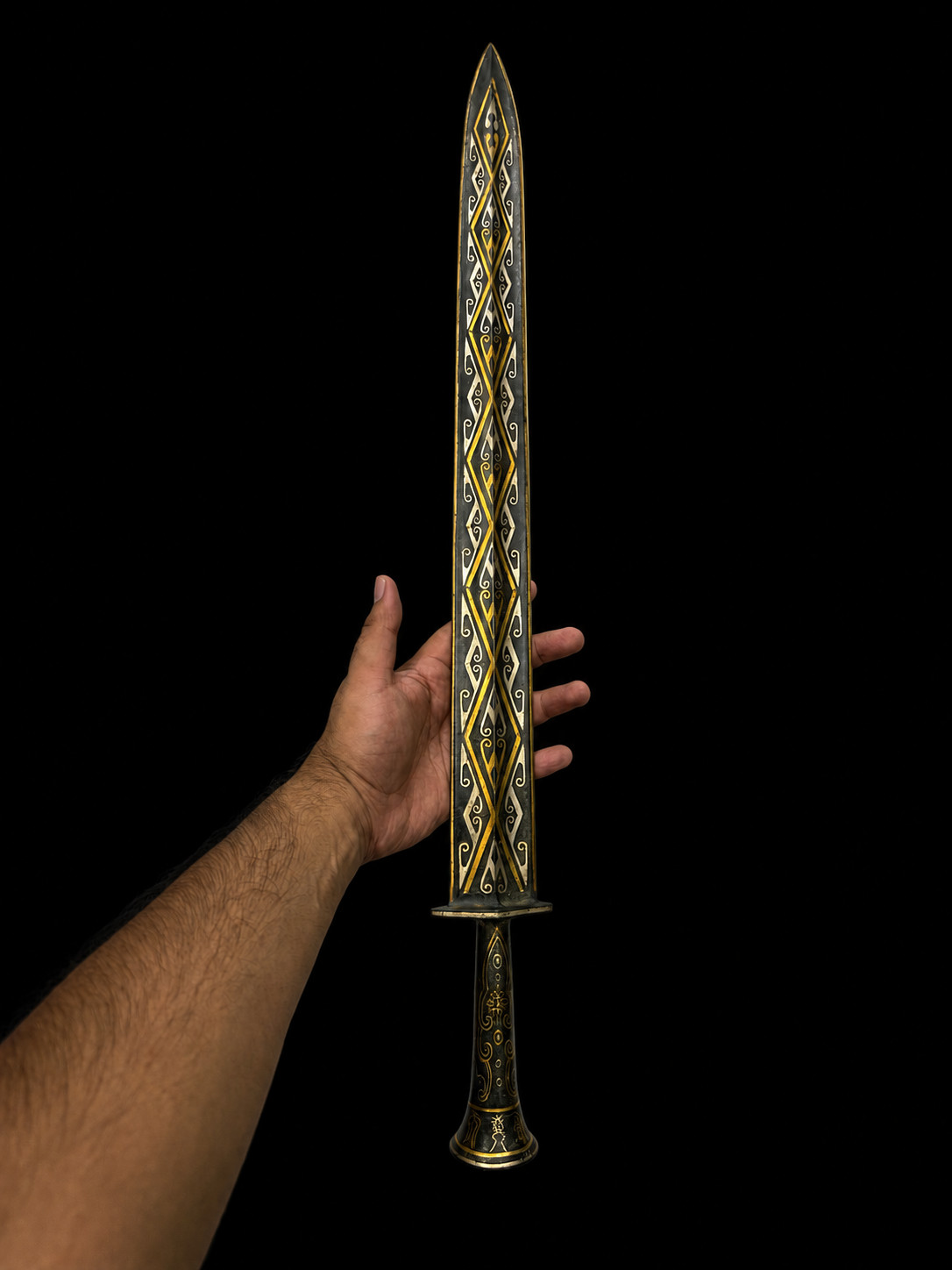 Ancient Roman Old Bronze Gold & Silver Gilded Rare Big Sword 200 BC 66cm Ancient Roman Old Bronze Gold & Silver Gilded Rare Big Sword 200 BC 66cm