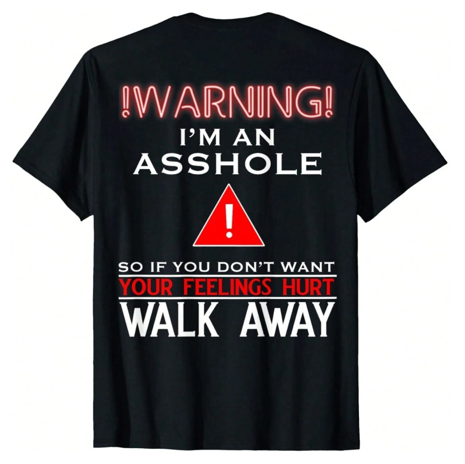 Anti Social Shirt Warning I\'m An As*Hole T-Shirt Adult Humor