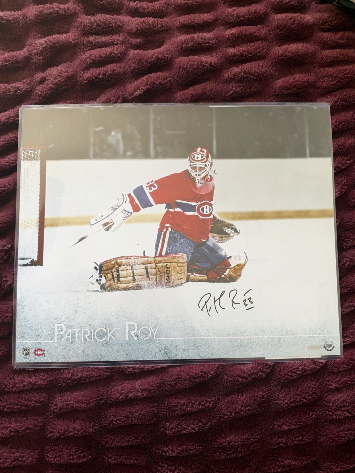 Patrick Roy Autographed The Save 16x20 Photo Montreal Canadiens Upper Deck COA Patrick Roy Autographed The Save 16x20 Photo Montreal Canadiens Upper Deck COA