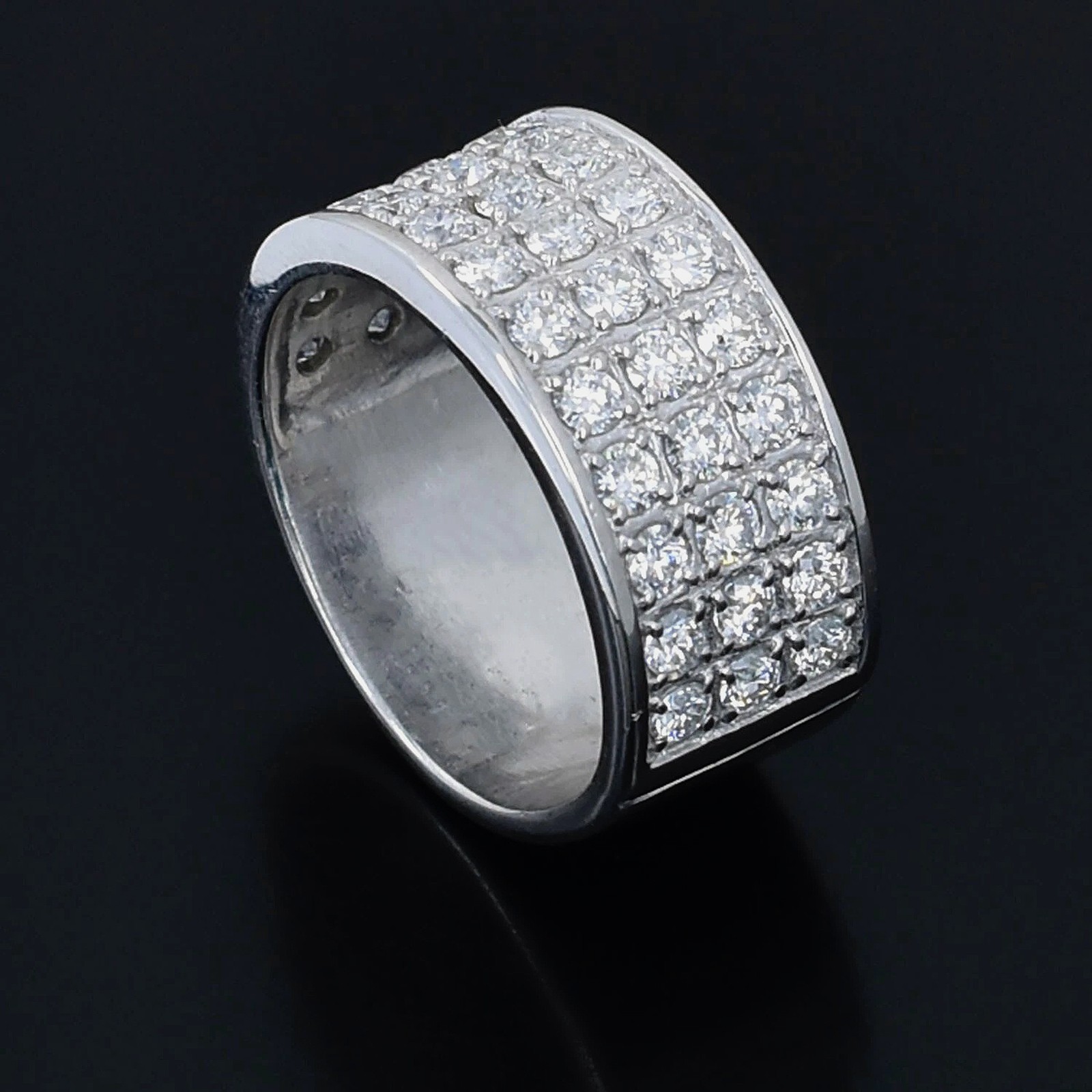 2.80Cts. Round Shape Certified White Diamond Band In 925 Silver - Tariffs Free