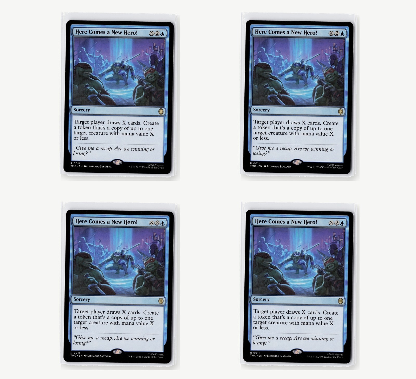 4x Here Comes a New Hero 11 R TMC MTG NM Teenage Mutant Ninja Turtles (Commande