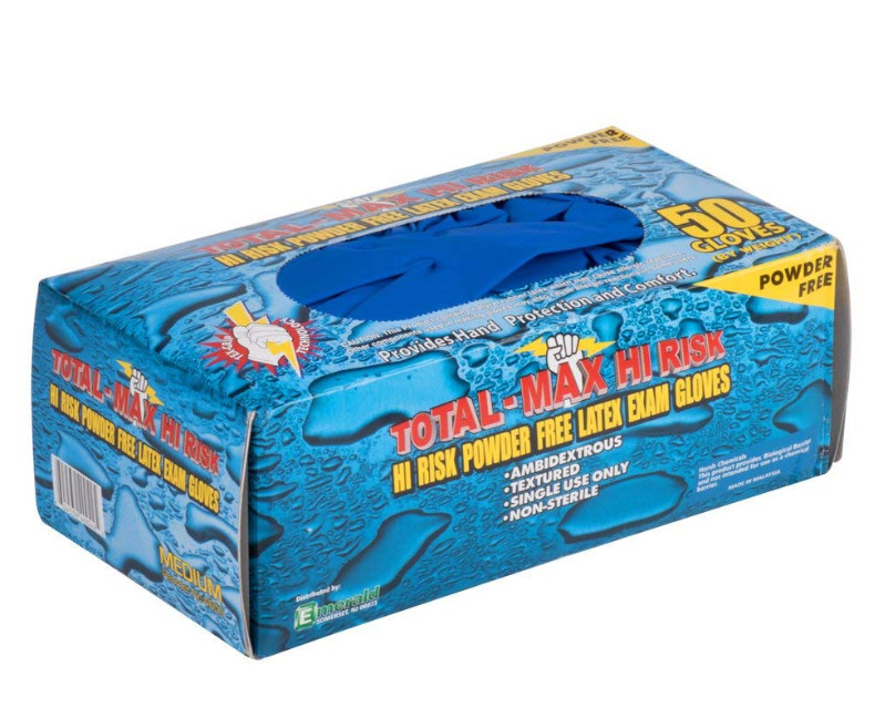 Emerald Total-Max Hi Risk Disposable Latex Gloves 1 case Emerald Total-Max Hi Risk Disposable Latex Gloves 1 case