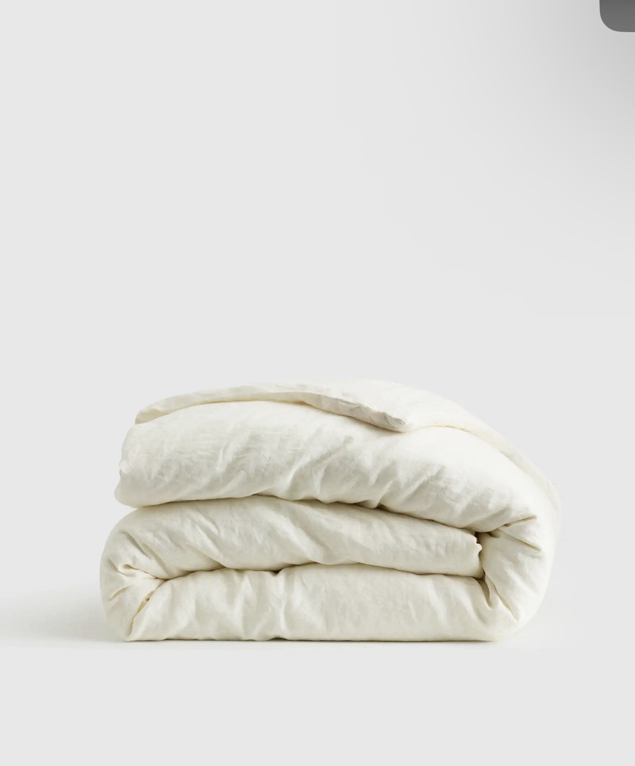 New Quince European Linen Duvet Cover Full/Queen Ivory + 2 Shams 100% Linen