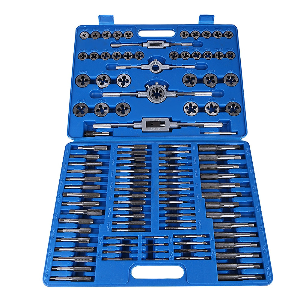 110pcs/set M2‑ Screw Nut Thread Taps Dies With Wrench Handle Hand Tools