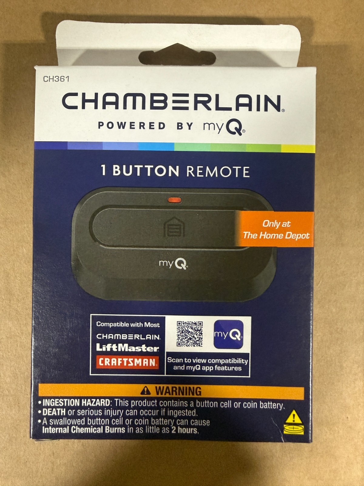 Chamberlain CH361 myQ 1-Button Garage Door Remote Universal LiftMaster Craftsman
