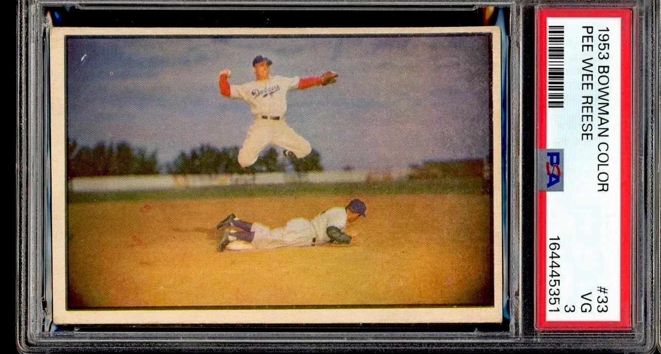 Iconic PSA 3 1953 Bowman Color #33 Pee Wee Reese Brooklyn Dodgers WELL CENTERED Iconic PSA 3 1953 Bowman Color #33 Pee Wee Reese Brooklyn Dodgers WELL CENTERED