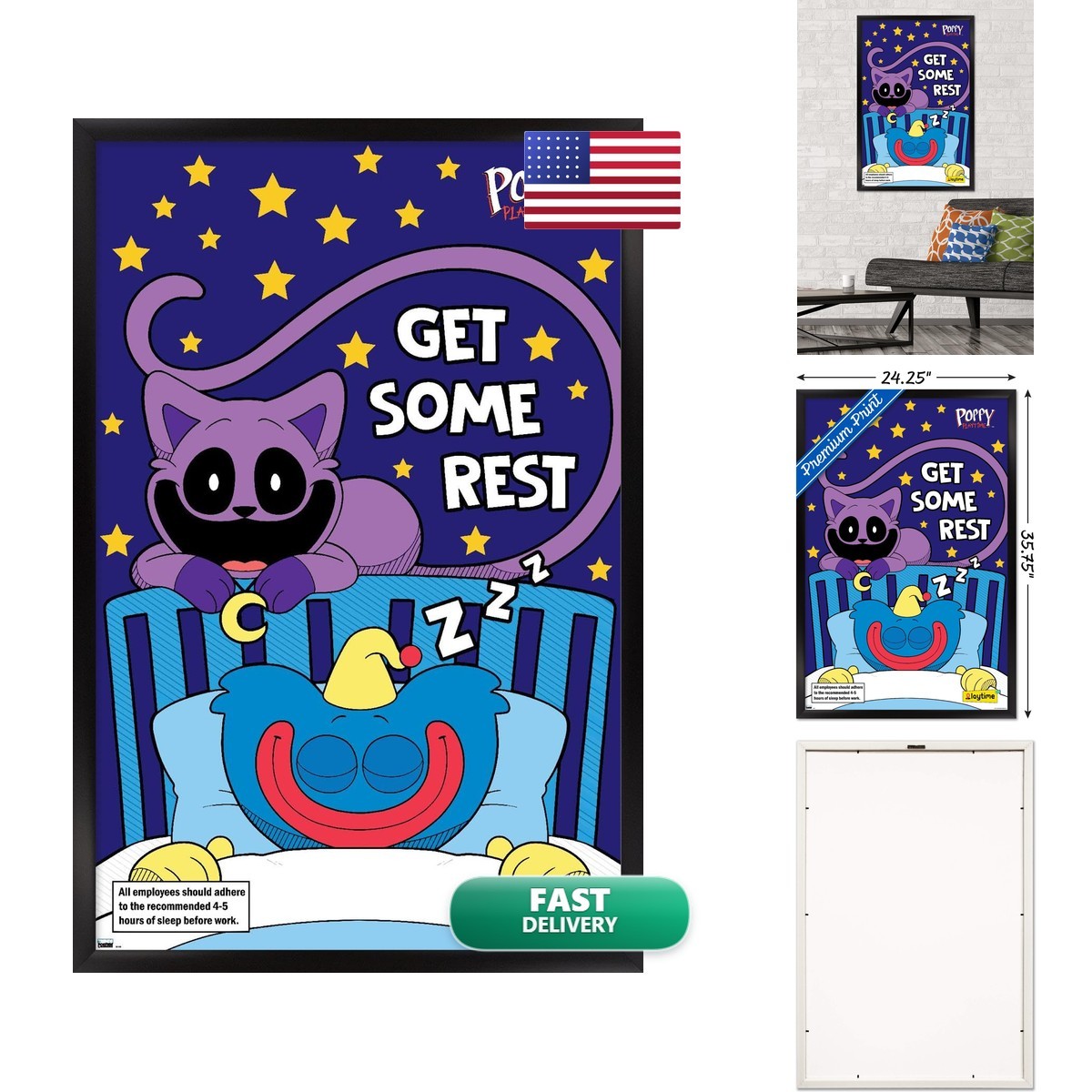 Trends International Poppy Playtime - Huggy Wuggy Get Some Rest Wall Poster