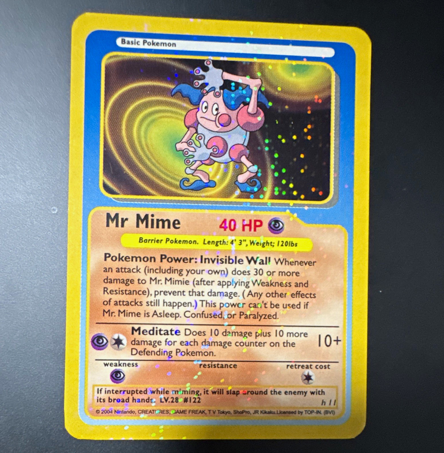 Nintendo Mr. Mime Holo Rare English Promo h1 Basic HP 40 Pokemon TCG 2004 Nintendo Mr. Mime Holo Rare English Promo h1 Basic HP 40 Pokemon TCG 2004