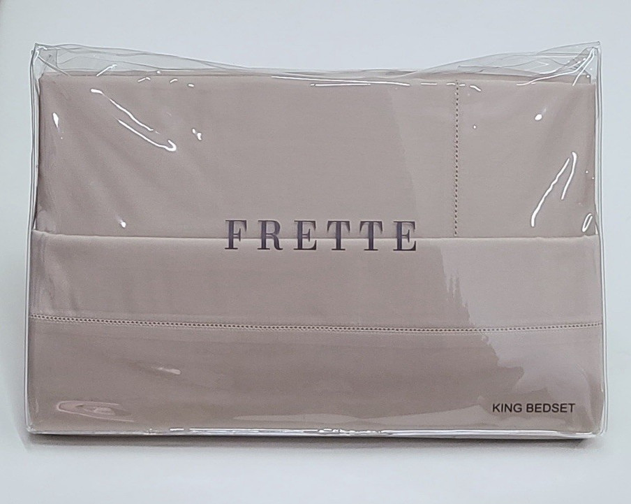 Frette Monza King Sheet Set Sand Cotton Satten Italy