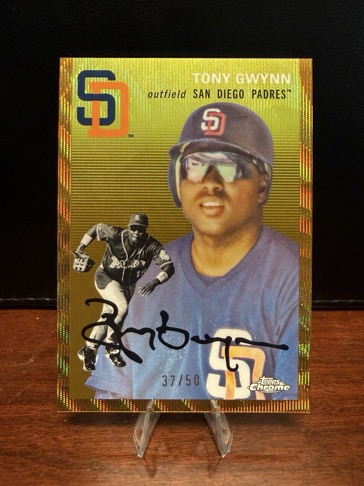 2023 Topps Chrome Platinum Anniversary - Tony Gwynn Gold Wave Refractor /50 #442 2023 Topps Chrome Platinum Anniversary - Tony Gwynn Gold Wave Refractor /50 #442