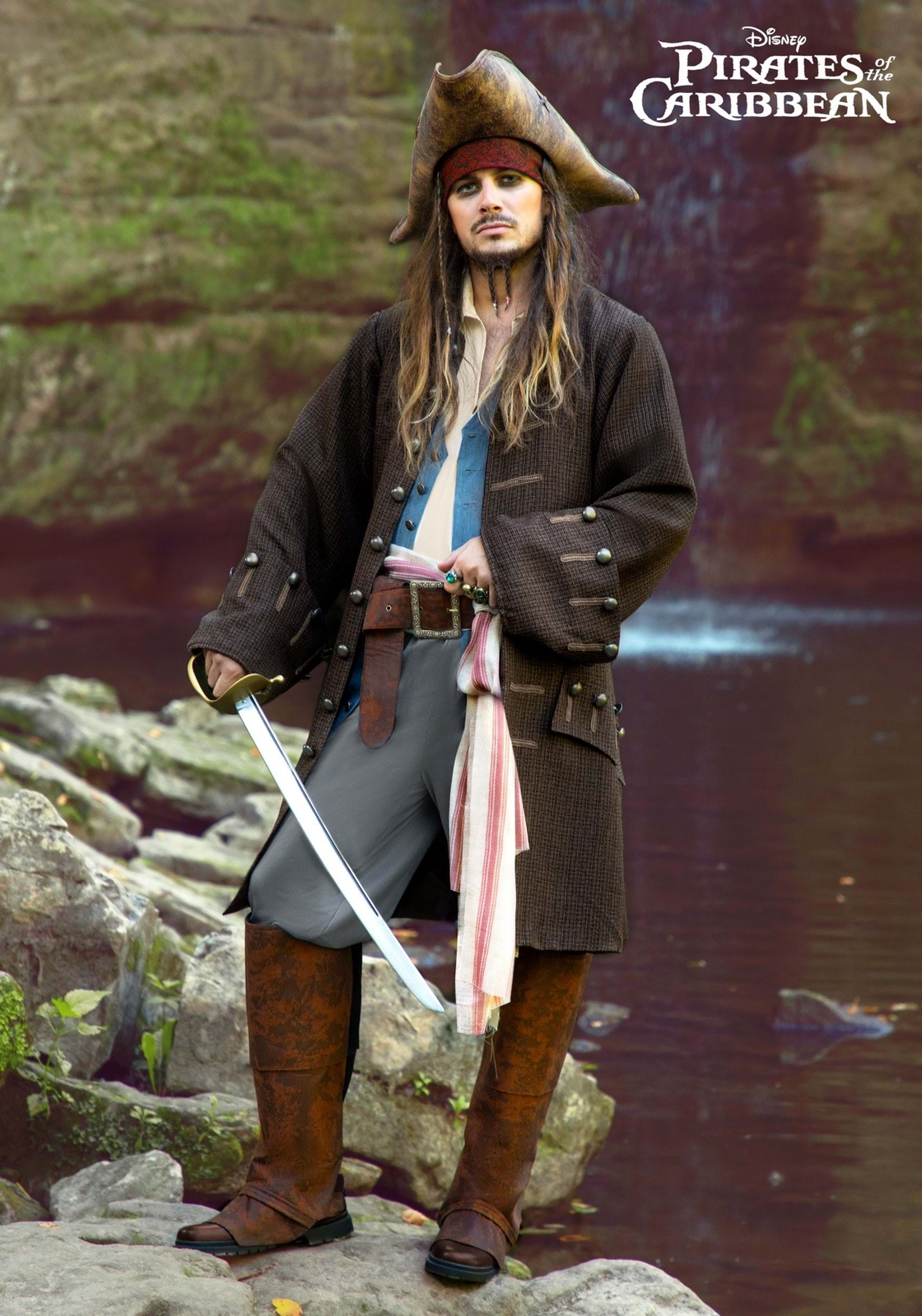 Deluxe Jack Sparrow Pirate Costume for Men Deluxe Jack Sparrow Pirate Costume for Men