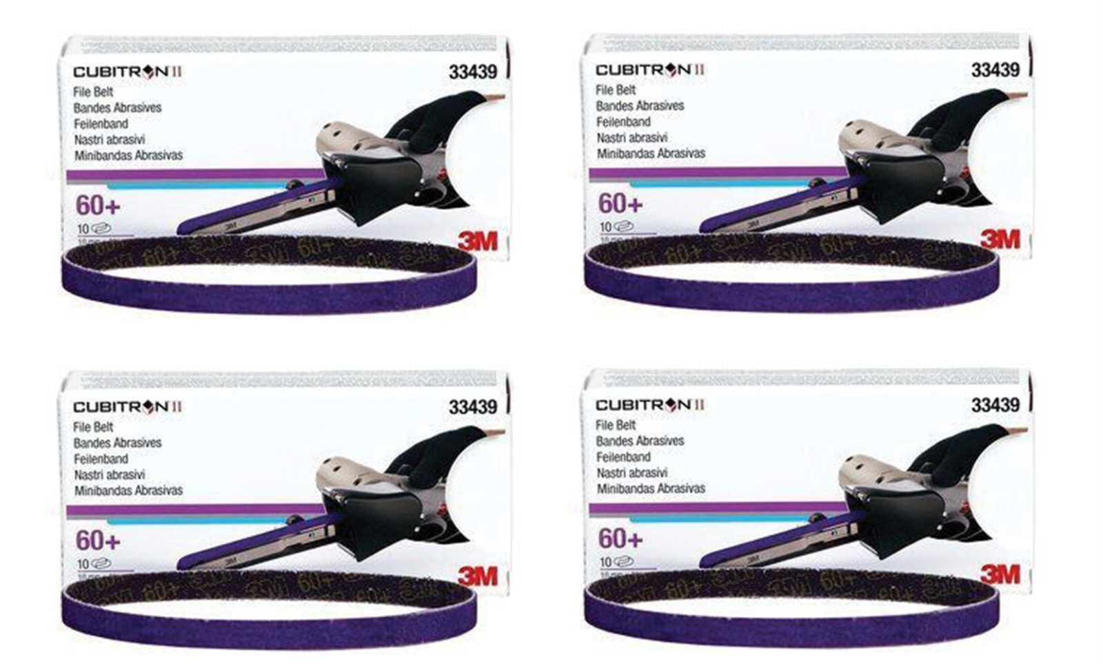3M Cubitron II33439 786F Series File Belt, 3/8 in W x 13 in L (3M 33439) (4 BX)