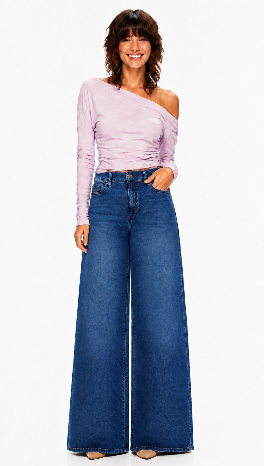 FRAME Womens Le Slim Palazzo Jeans High Rise Wide Leg Keepsake Dark Wash Size 28 FRAME Womens Le Slim Palazzo Jeans High Rise Wide Leg Keepsake Dark Wash Size 28