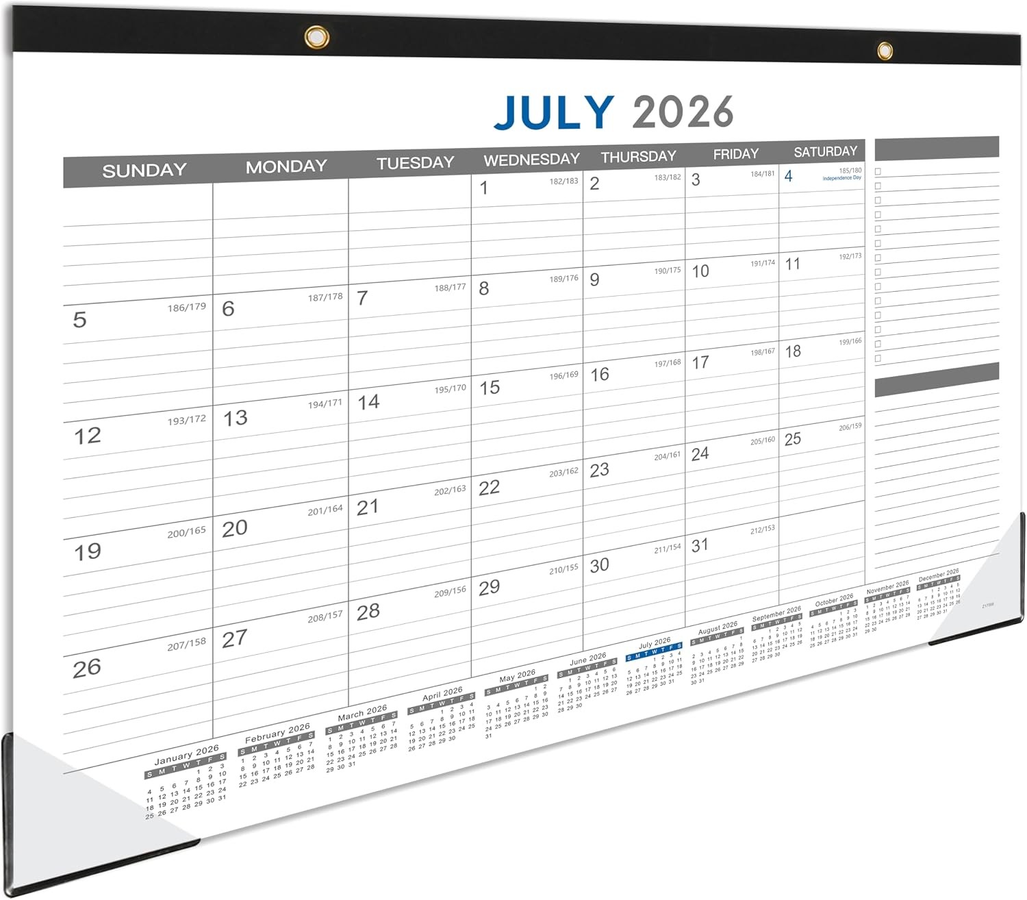 2026-2027 Desk Calendar 18 Months Calendar 17X 12 Large Office Desk Top Calendar