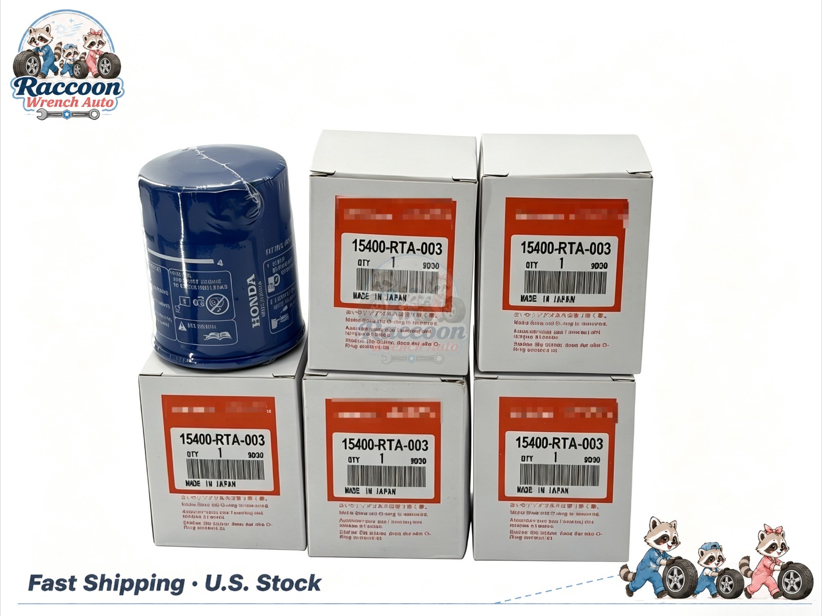 6pcs for Honda Oil Filters WITH Drain Plug Washer 15400-RTA-003 NEW SEALED
