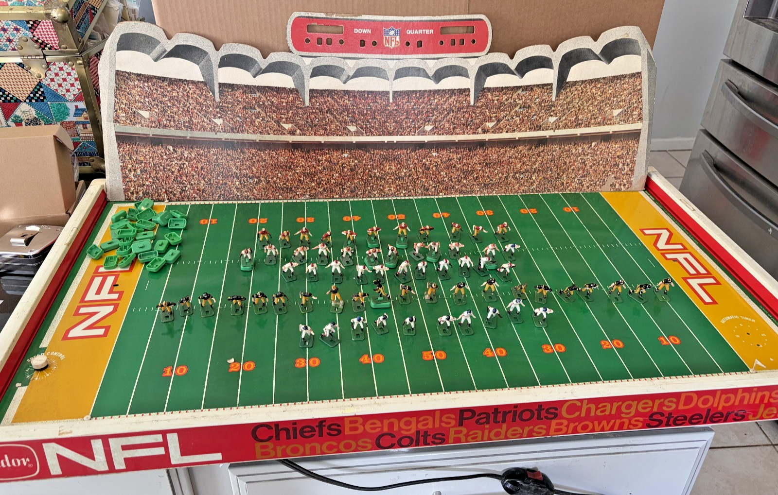 Vintage Tudor NFL American Conference Electric Football Browns Steelers + 3 Team
