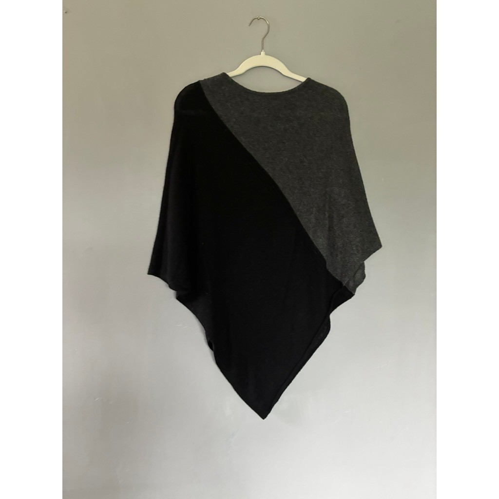 Celeste Wool Cashmere Poncho One Size Lagenlook AvantGarde Minimalist Elevated Celeste Wool Cashmere Poncho One Size Lagenlook AvantGarde Minimalist Elevated