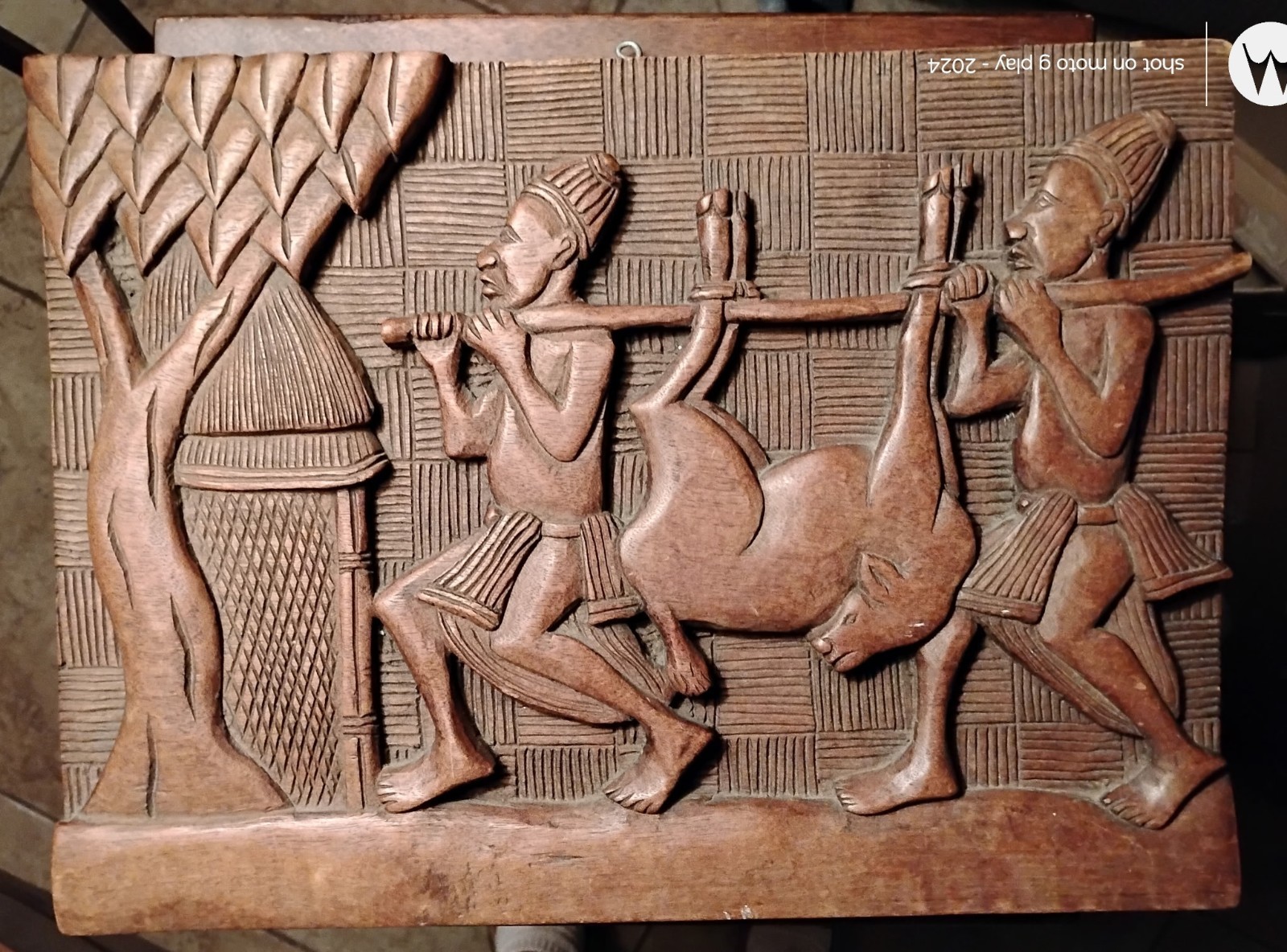 African Carved Hardwood Storyboard