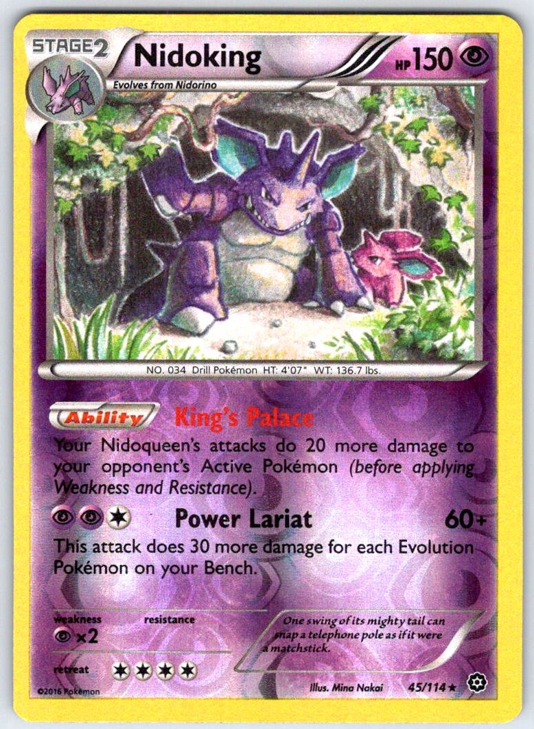 Nidoking 45/114 Rare Steam Siege Pokemon Reverse Holo Nidoking 45/114 Rare Steam Siege Pokemon Reverse Holo