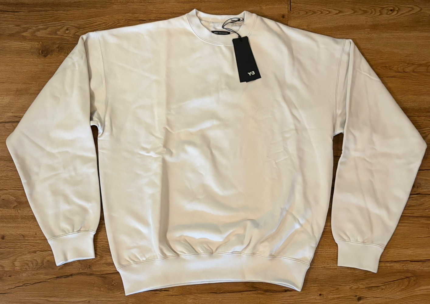 adidas Y-3 Yohji Yamamoto Brushed Terry Crew Sweatshirt KE9751 ‘Chalk Pearl’ XS