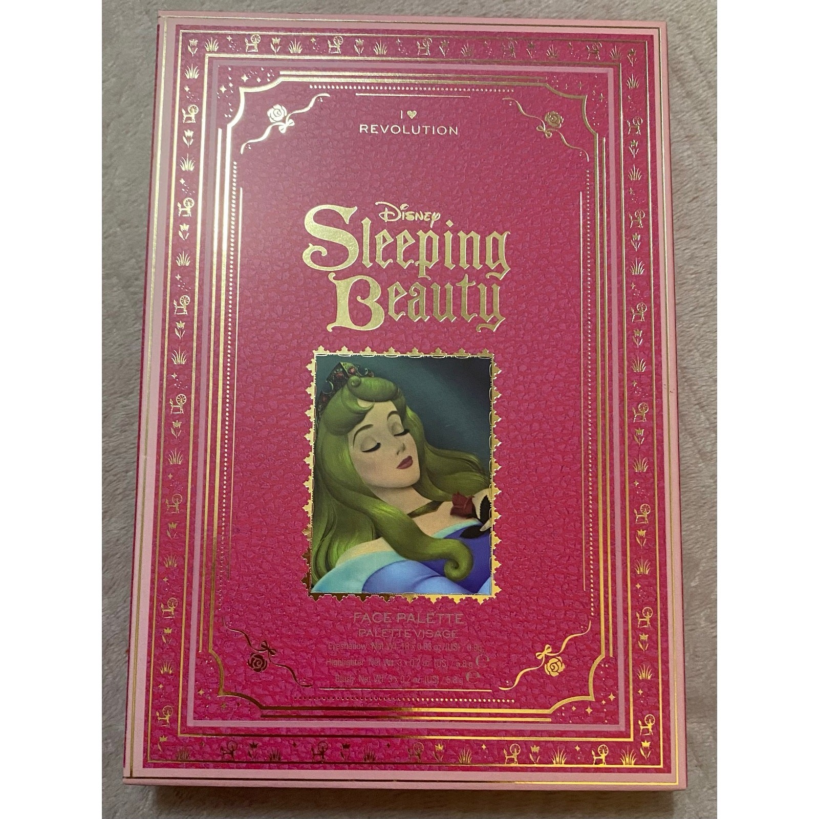 Disney SLEEPING BEAUTY Eye Shadow Highlighter Blush Pallette I love Revolution