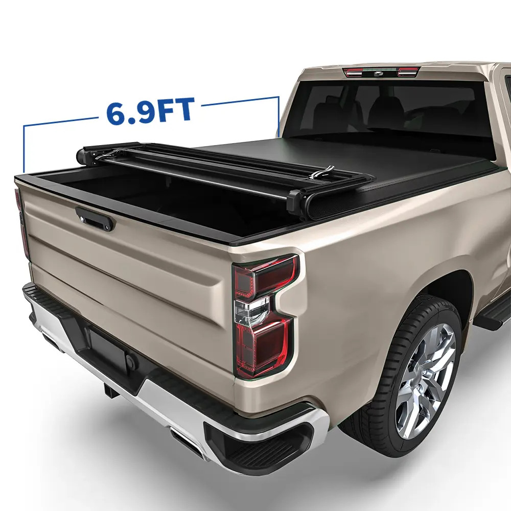 6.9ft 4-Fold Tonneau Cover for 2020- 2026 Chevy Silverado GMC Sierra 2500/3500HD 6.9ft 4-Fold Tonneau Cover for 2020- 2026 Chevy Silverado GMC Sierra 2500/3500HD