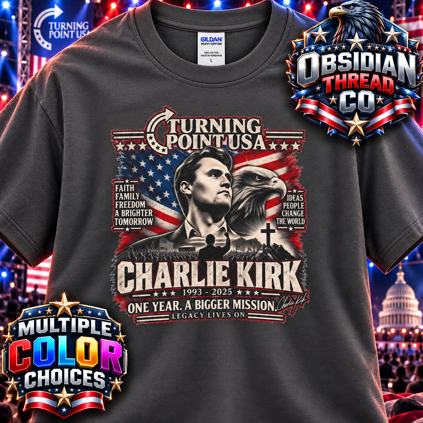Charlie Kirk 1 Year Anniversary Shirt Turning Point USA Memorial Tribute Tee