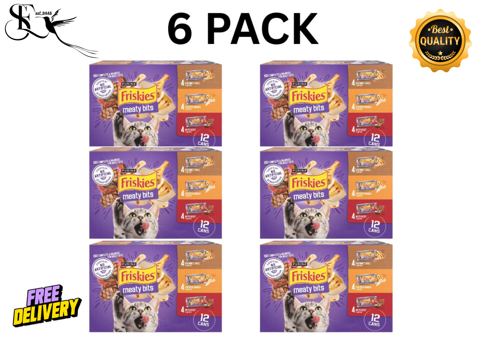 Friskies Gravy Variety Pack Meaty Bits Wet Cat Food 12 Cans Pack of 6