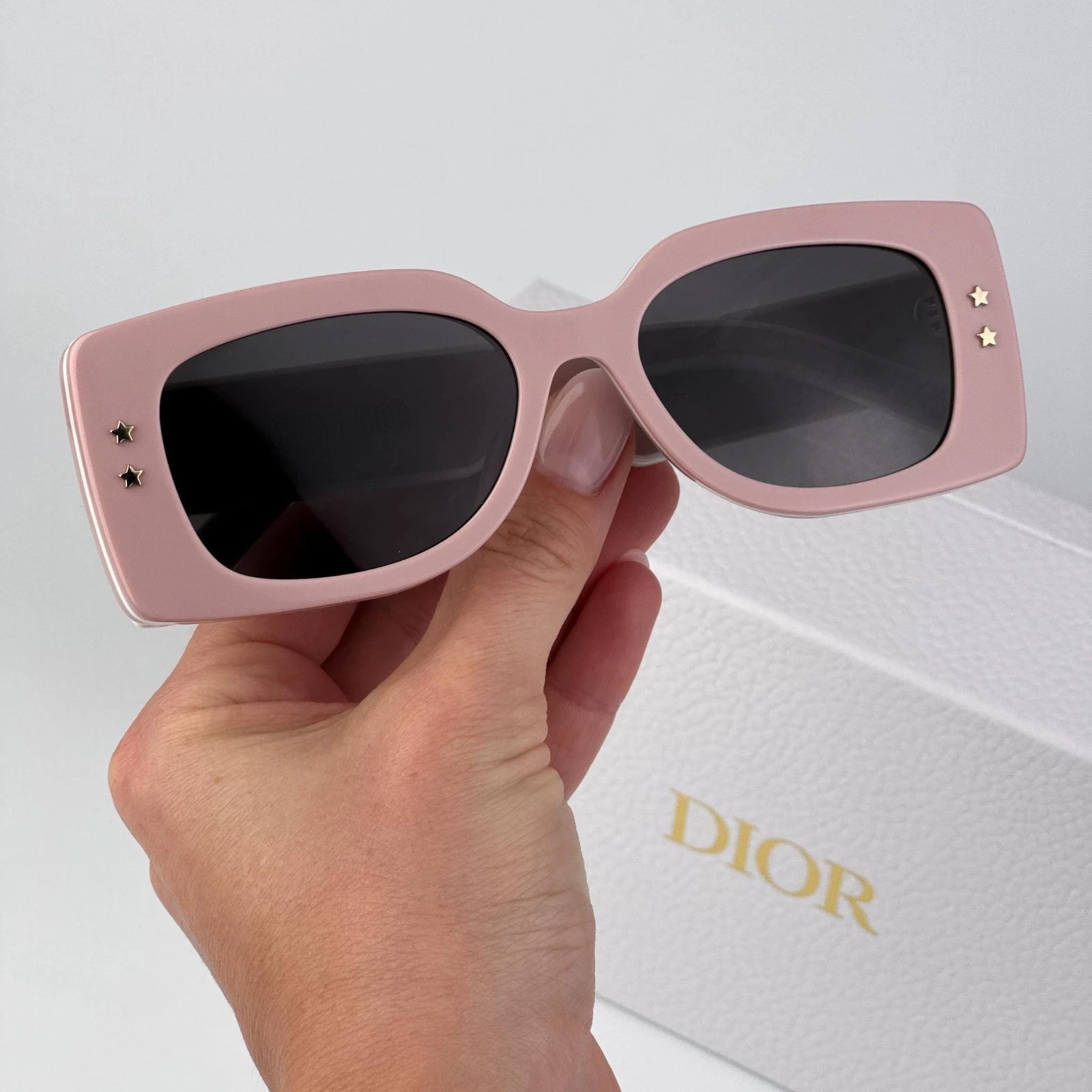 Dior Women Sunglasses Pink White Rectangle DIORPACIFIC S1U 40A0 NEW AUTHENTIC