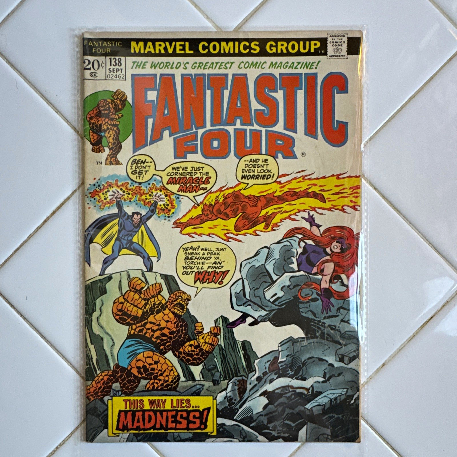 Marvel Comics Fantastic Four #138 (1972) Stan Lee Thing Human Torch Miracle Man