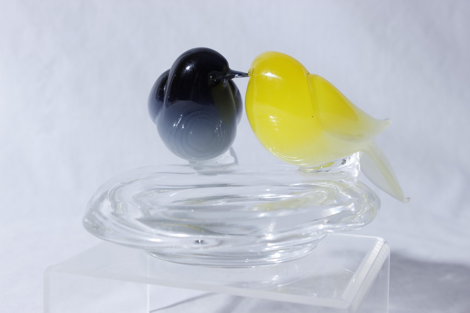 Vtg Italian Murano Glass Birds on Birdbath Dish Figurine Signed Pino Signoretto Vtg Italian Murano Glass Birds on Birdbath Dish Figurine Signed Pino Signoretto