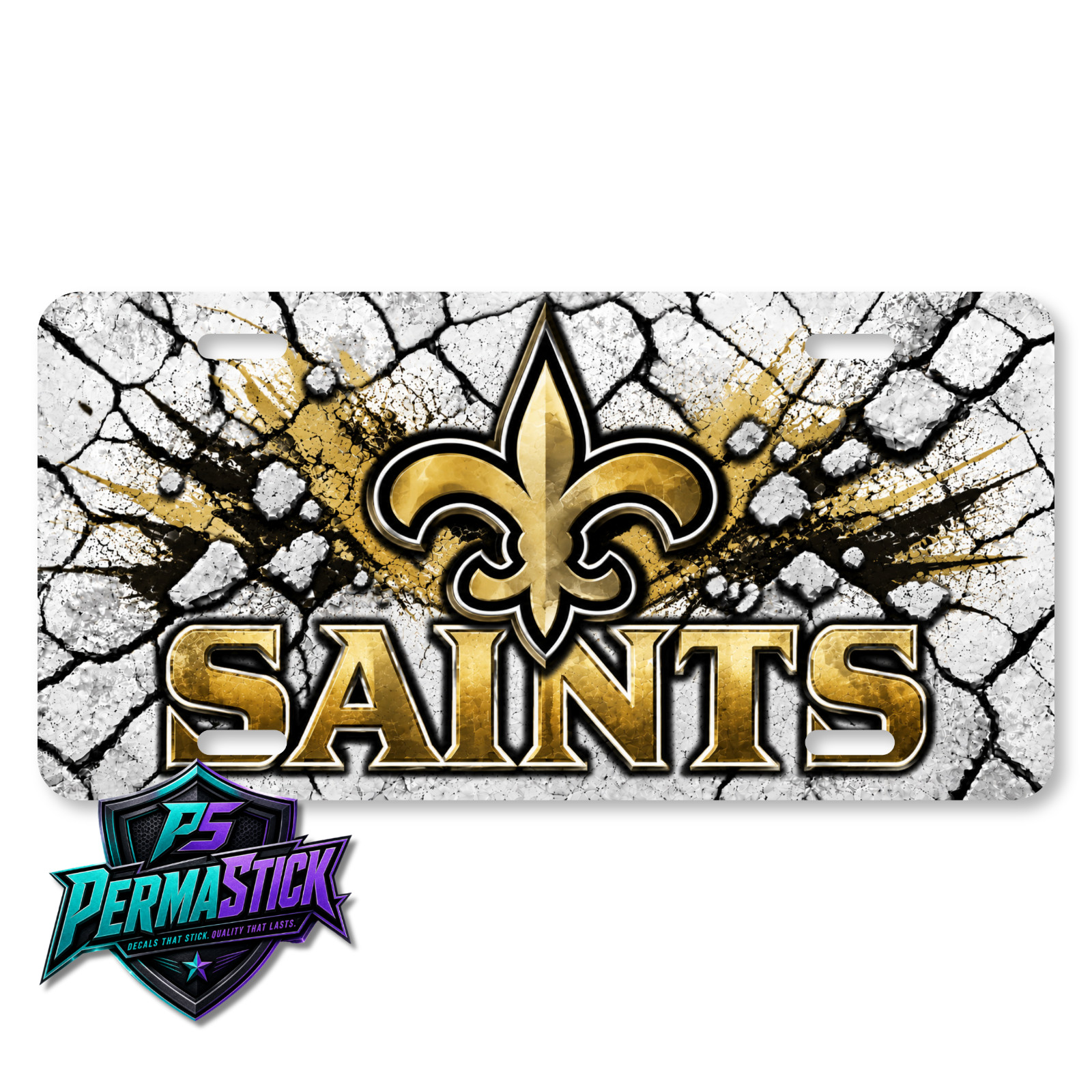 New Orleans Saints Acrylic License Plate | 12x6 Car & Truck Novelty Plate