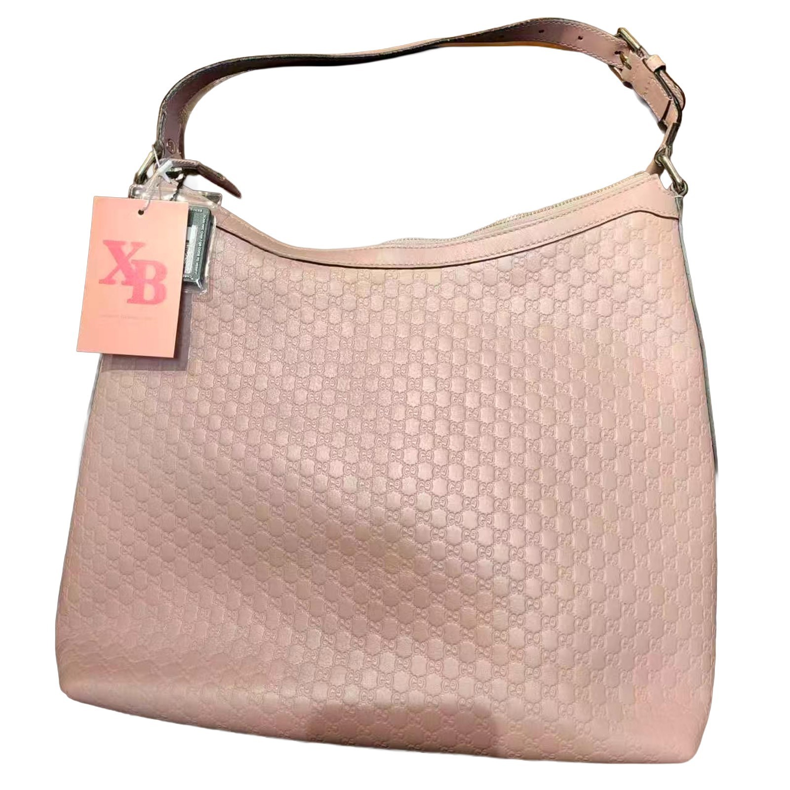 Authentic Pre-Owned Gucci Pink Micro GG Classic Print Hobo Shoulder Bag.