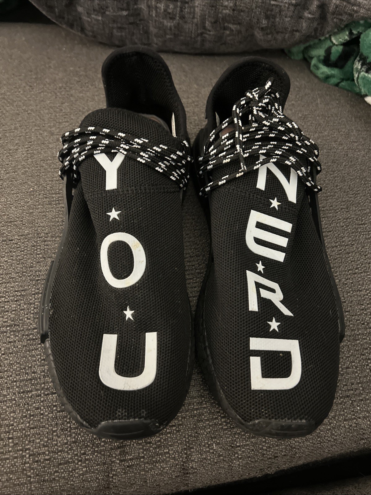Adidas Pharrell Williams YOU NERD BB7603 Human Race Black Mens Sz 11
