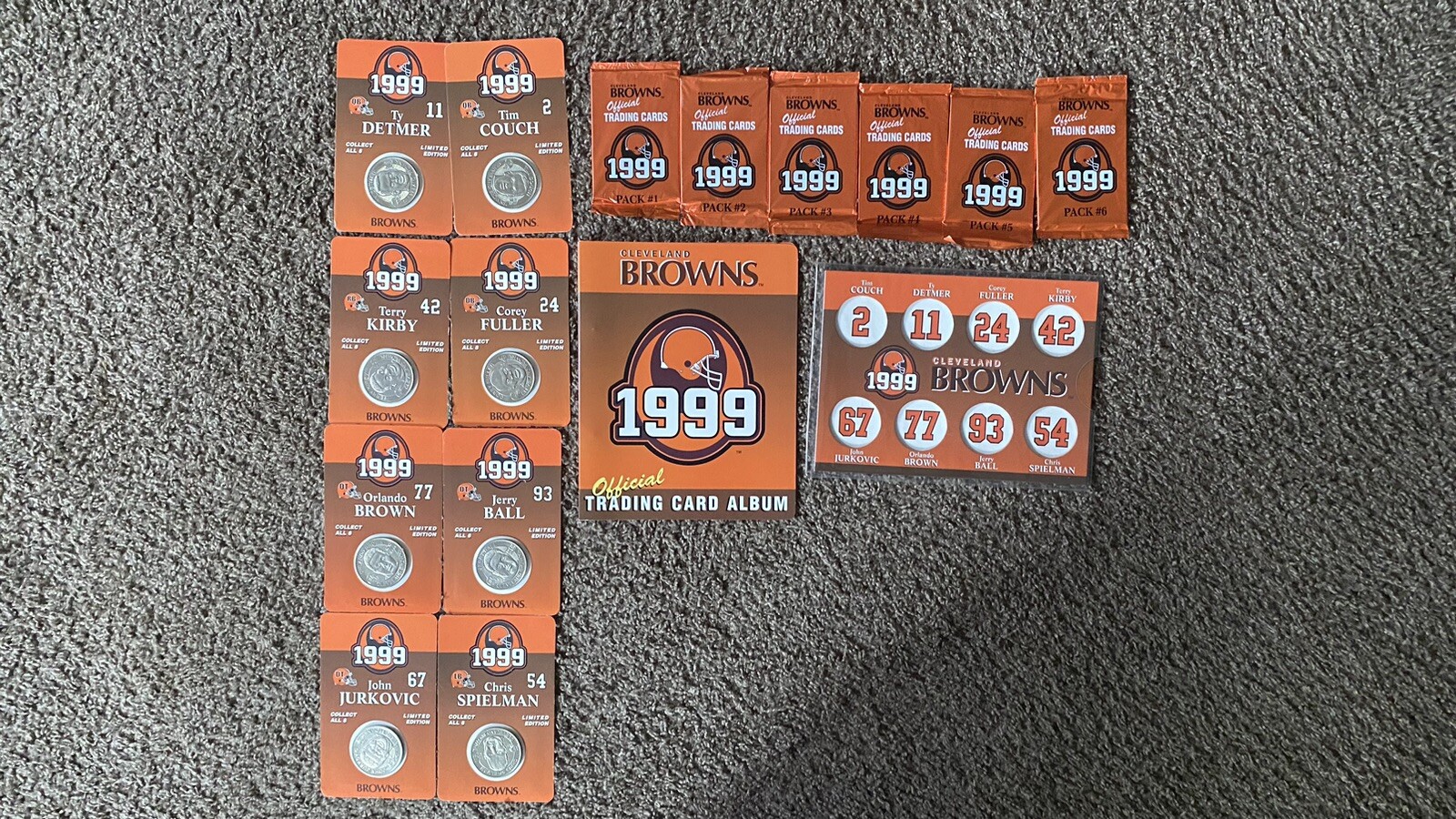 1999 Cleveland Browns Collectible Coins and Full browns trading card album. 1999 Cleveland Browns Collectible Coins and Full browns trading card album.