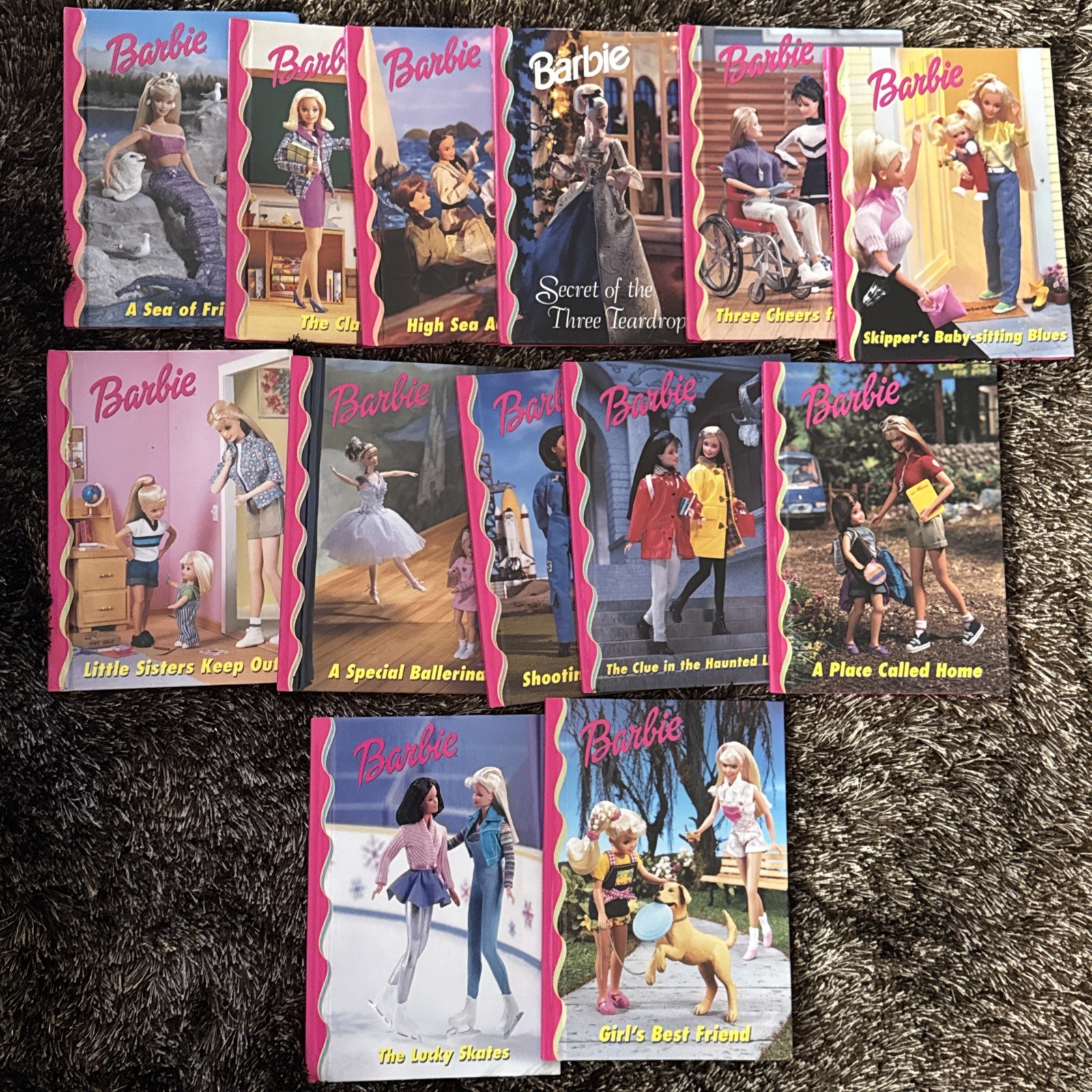 Lot 13 Vintage Barbie hard cover Books 1998-99 Barbie & Friends Book Club