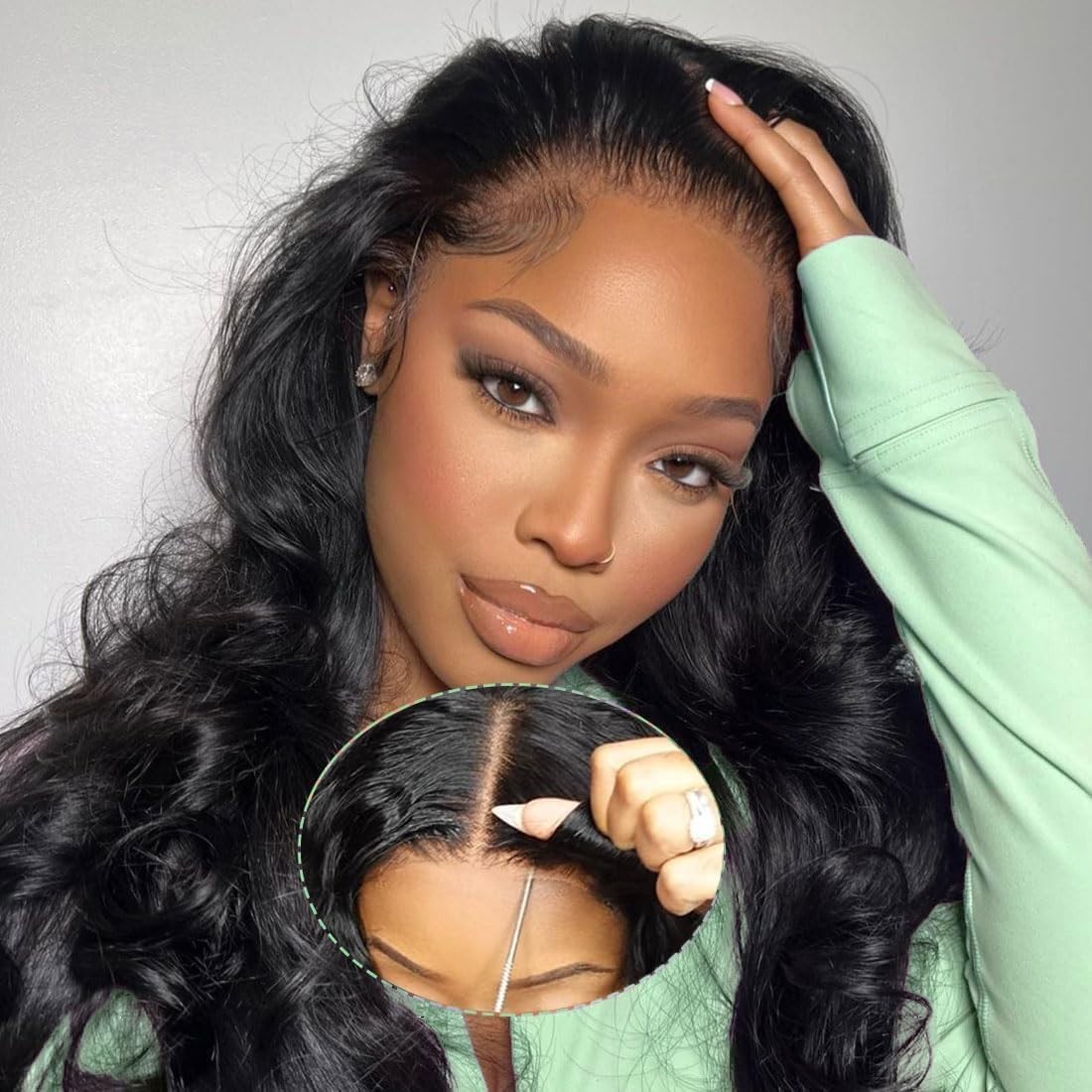 Peruvian Pre Cut Body Wave Human Hair Wear and Go Glueless 4x4 Lace Front Wig